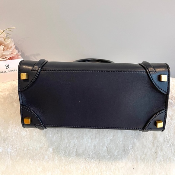 π Celine Micro Luggage π Navy Blue GHW Tote Bag - Picture 6 of 15